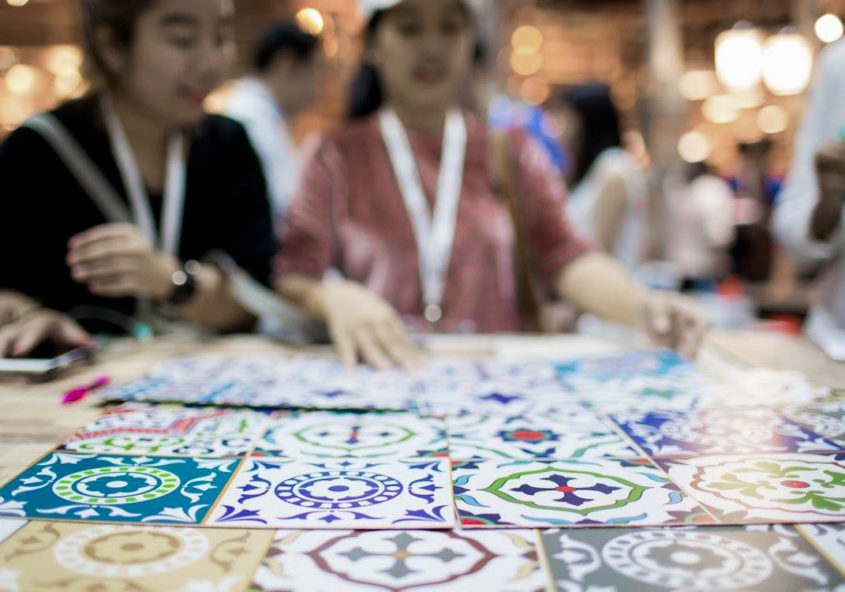 Melatone tiles design digital print laminate