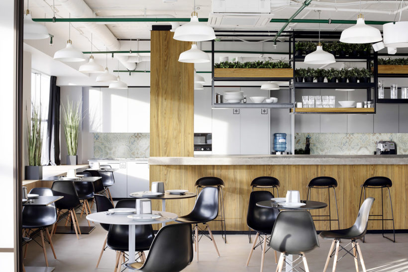 Application photo, Dong-Jo, synchronised woodgrains, cafe, commercial